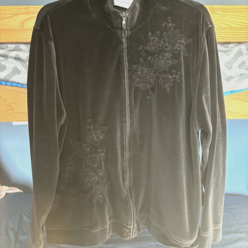 Alfred Dunner Fleece Zip Up Jacket